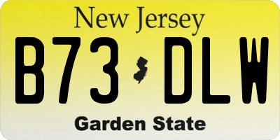 NJ license plate B73DLW