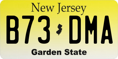 NJ license plate B73DMA
