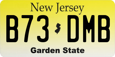 NJ license plate B73DMB