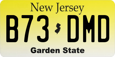 NJ license plate B73DMD