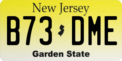 NJ license plate B73DME