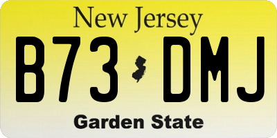 NJ license plate B73DMJ