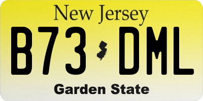 NJ license plate B73DML