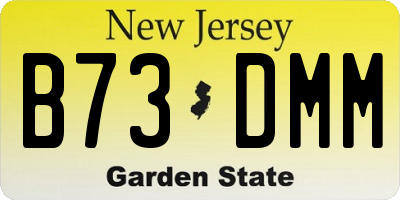 NJ license plate B73DMM