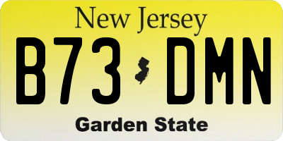 NJ license plate B73DMN