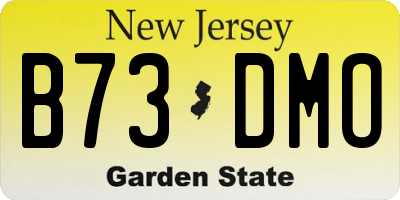 NJ license plate B73DMO