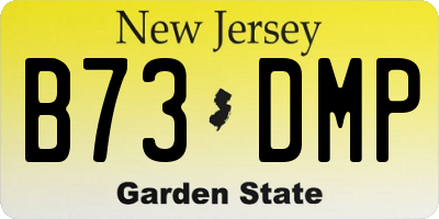 NJ license plate B73DMP