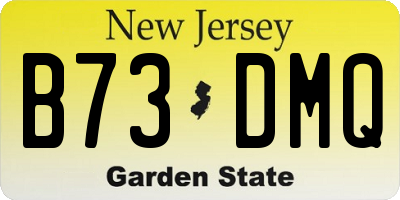 NJ license plate B73DMQ