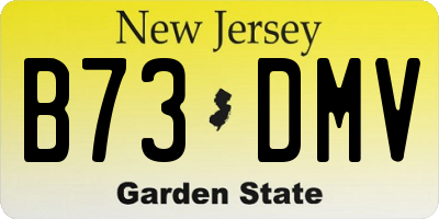 NJ license plate B73DMV