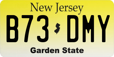 NJ license plate B73DMY