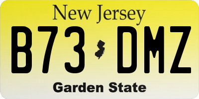 NJ license plate B73DMZ