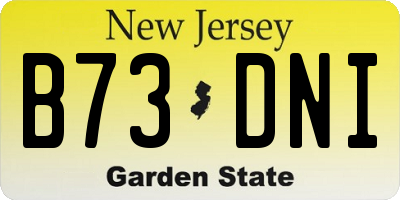 NJ license plate B73DNI
