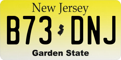 NJ license plate B73DNJ