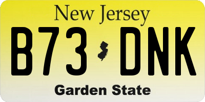 NJ license plate B73DNK