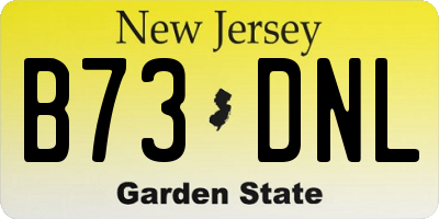 NJ license plate B73DNL