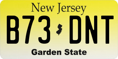 NJ license plate B73DNT