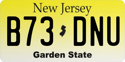 NJ license plate B73DNU