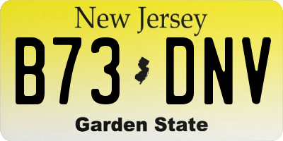 NJ license plate B73DNV