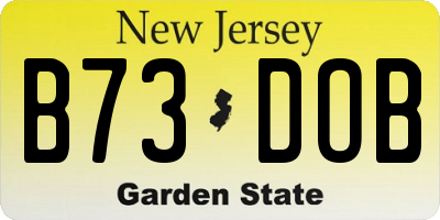 NJ license plate B73DOB