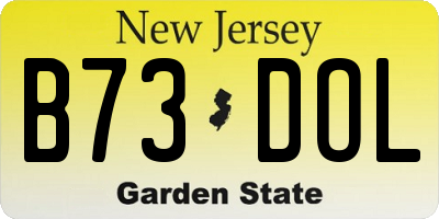 NJ license plate B73DOL