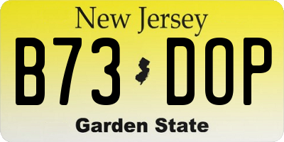 NJ license plate B73DOP