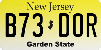 NJ license plate B73DOR