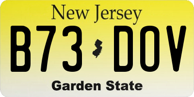 NJ license plate B73DOV
