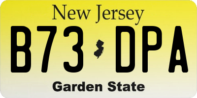 NJ license plate B73DPA