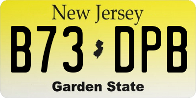 NJ license plate B73DPB