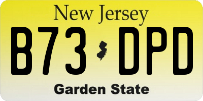 NJ license plate B73DPD