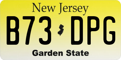 NJ license plate B73DPG