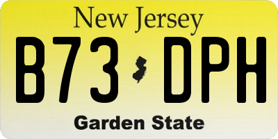 NJ license plate B73DPH