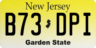 NJ license plate B73DPI
