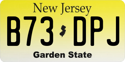 NJ license plate B73DPJ