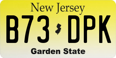 NJ license plate B73DPK