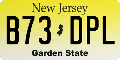 NJ license plate B73DPL
