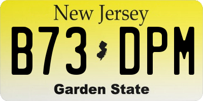 NJ license plate B73DPM