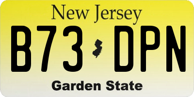 NJ license plate B73DPN