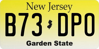 NJ license plate B73DPO