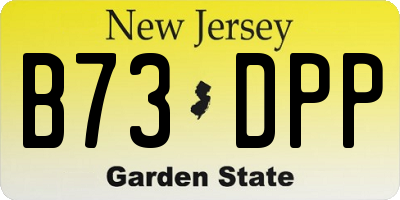 NJ license plate B73DPP