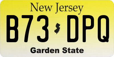 NJ license plate B73DPQ