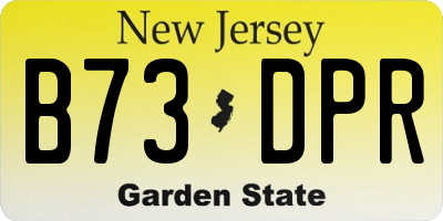NJ license plate B73DPR