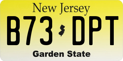 NJ license plate B73DPT