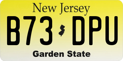 NJ license plate B73DPU