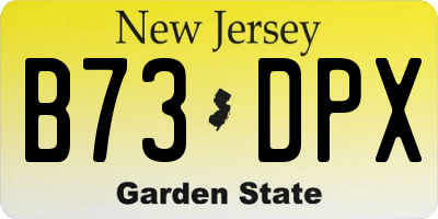 NJ license plate B73DPX