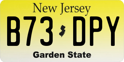 NJ license plate B73DPY