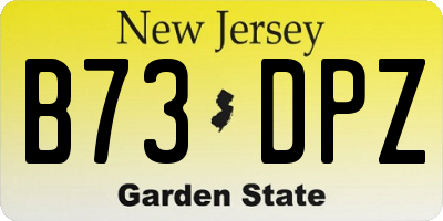 NJ license plate B73DPZ