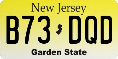 NJ license plate B73DQD