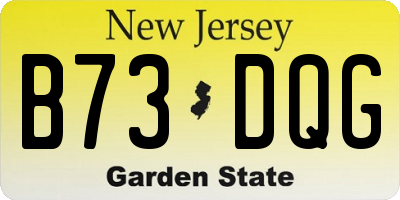 NJ license plate B73DQG
