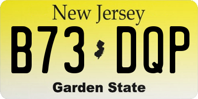 NJ license plate B73DQP